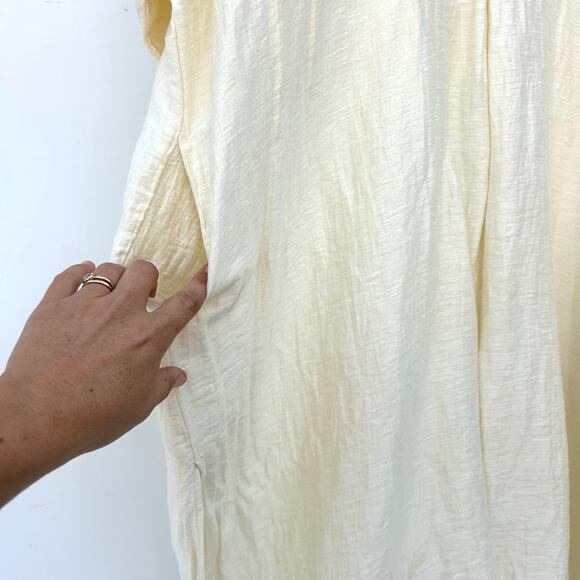 Hope Stockholm Plaza Linen Maxi Dress Scandinavian Ecru Cream Oversized 34 - Picture 9 of 13